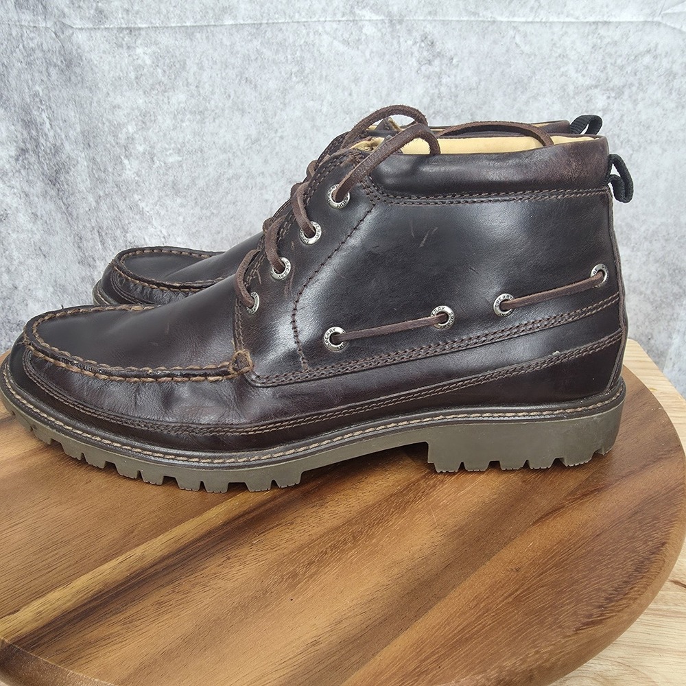 Sperry Top Sider Gold Cup Authentic Chukka Boots Men 10.5 Brown Leather Lug Sole - Picture 6 of 13